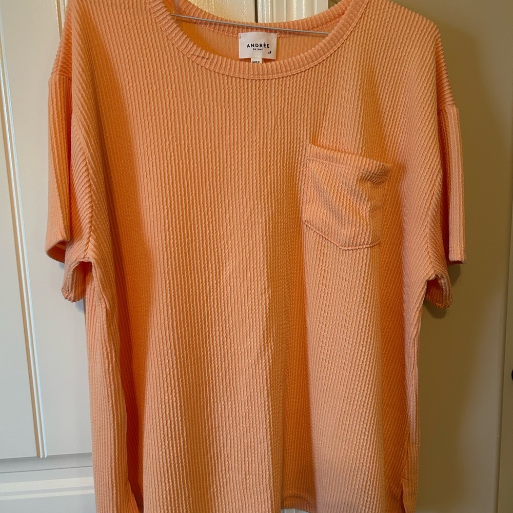 ANDREE BY UNIT Peach Ribbed Top